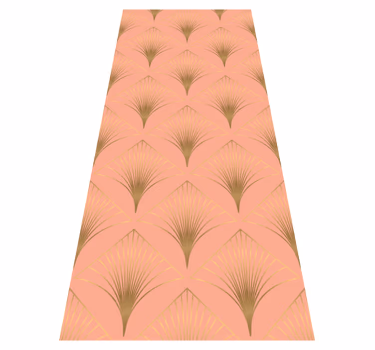 Vintage vinyl rug with golden arrowhead design - TenStickers
