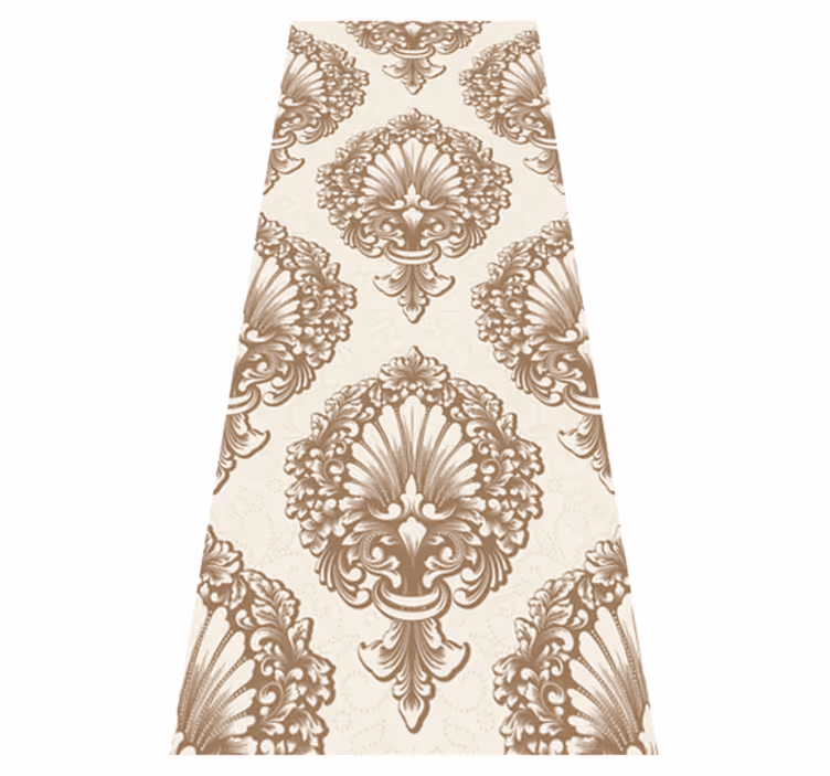 Vintage vinyl rug in classic damask style - TenStickers