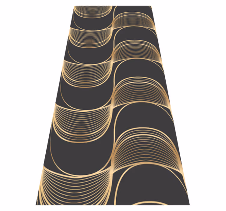 Vintage vinyl rug with gold waves decor pattern - TenStickers