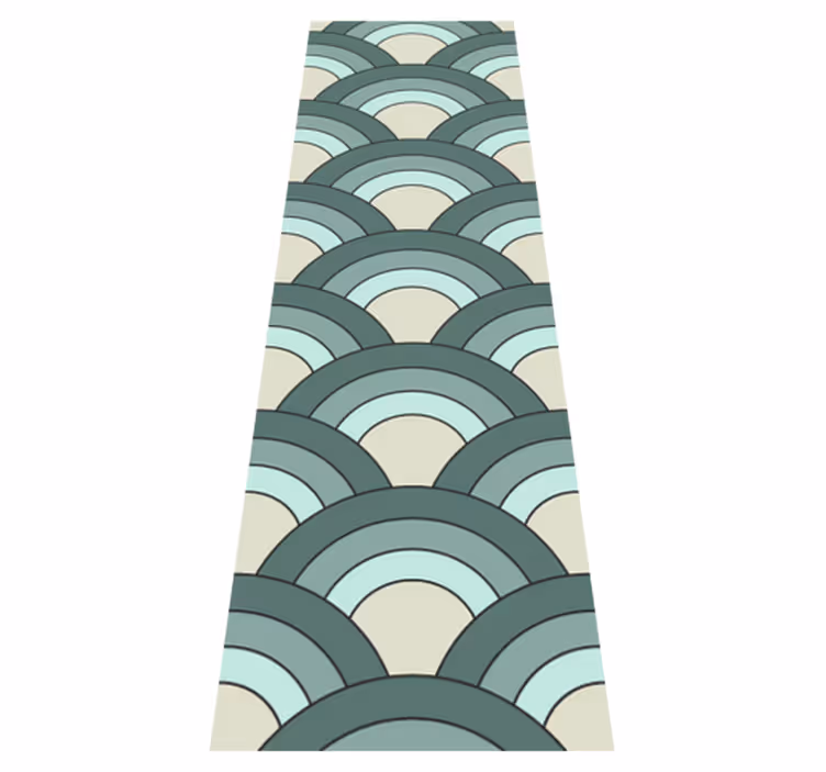 Vintage vinyl rug with blue shaded scales pattern - TenStickers