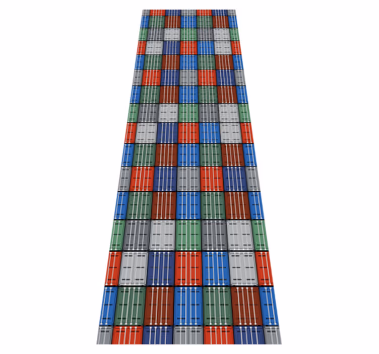 Vintage vinyl rug in dark metal boxes - TenStickers