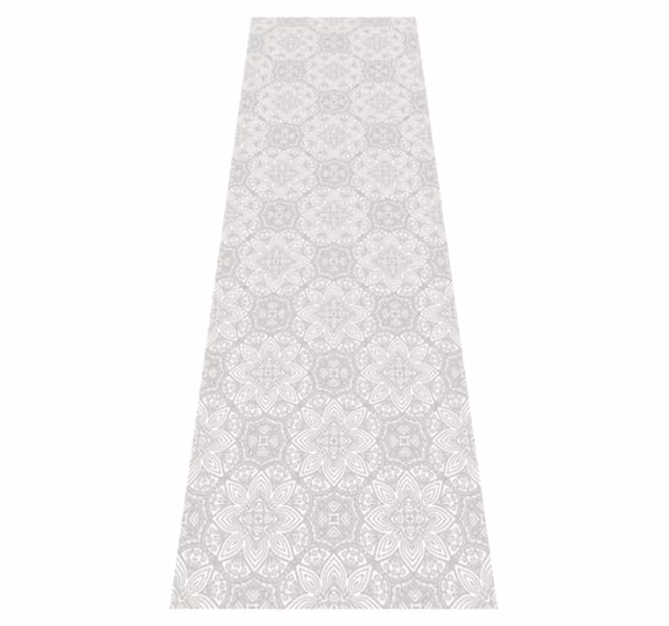 Vintage vinyl rug with gray ethnic pattern design - TenStickers