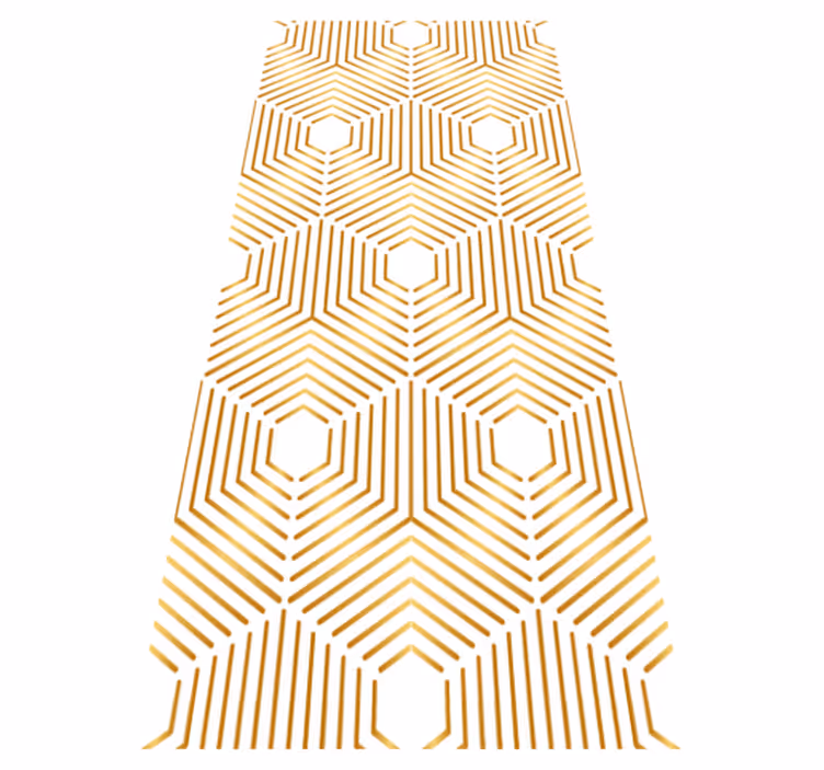 Vintage vinyl rug in gold squares art decor style - TenStickers