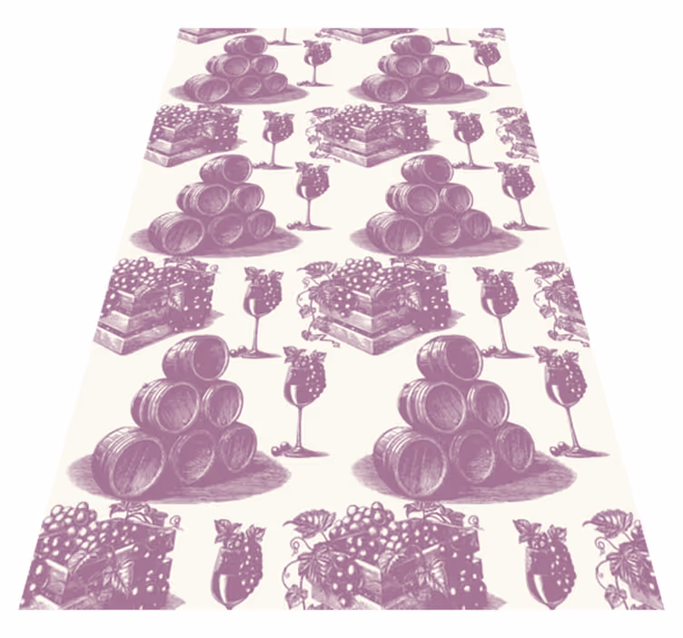 Vintage vinyl rug french vintage pattern in violet - TenStickers