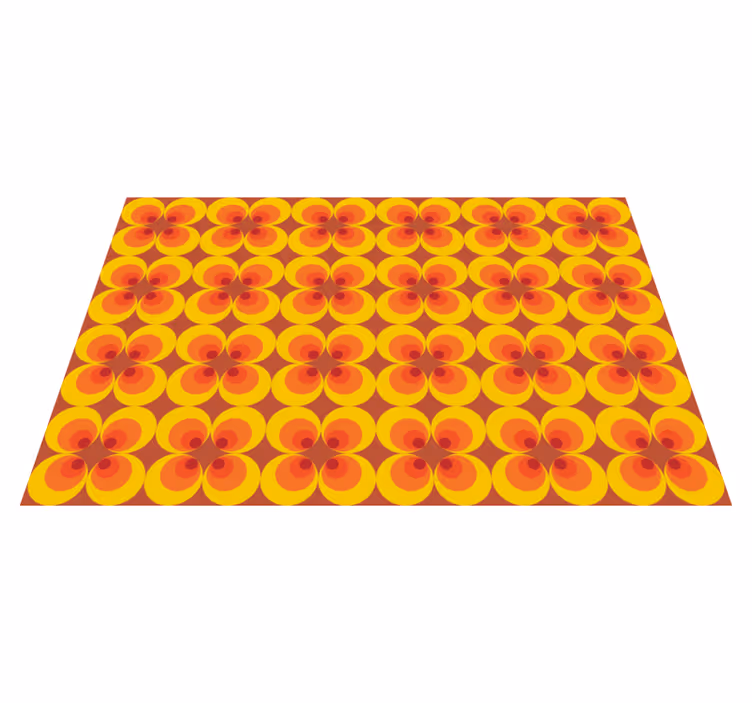 Vintage vinyl rug with 70s retro circles design - TenStickers