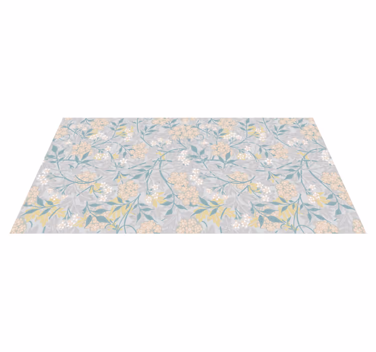 Vintage vinyl rug with elegant 80's floral design - TenStickers