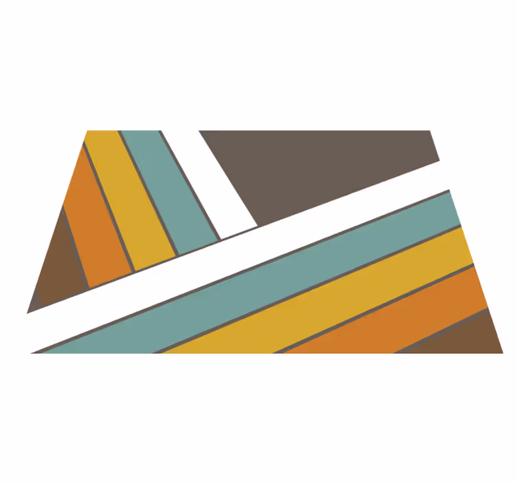 Vintage vinyl rug with retro seventies stripes - TenStickers