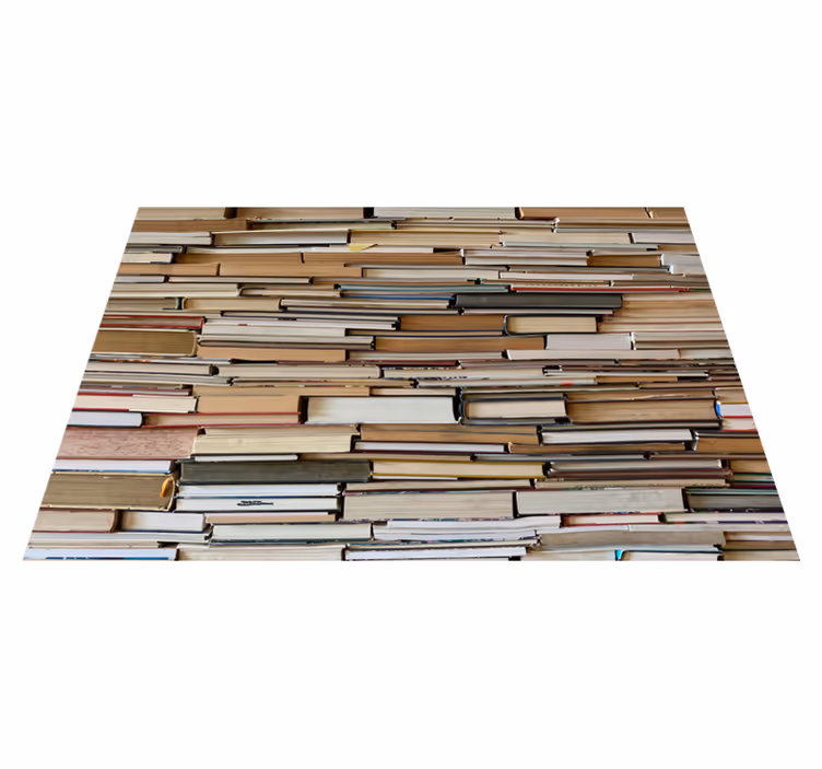 Vintage vinyl rug stacked books design - TenStickers