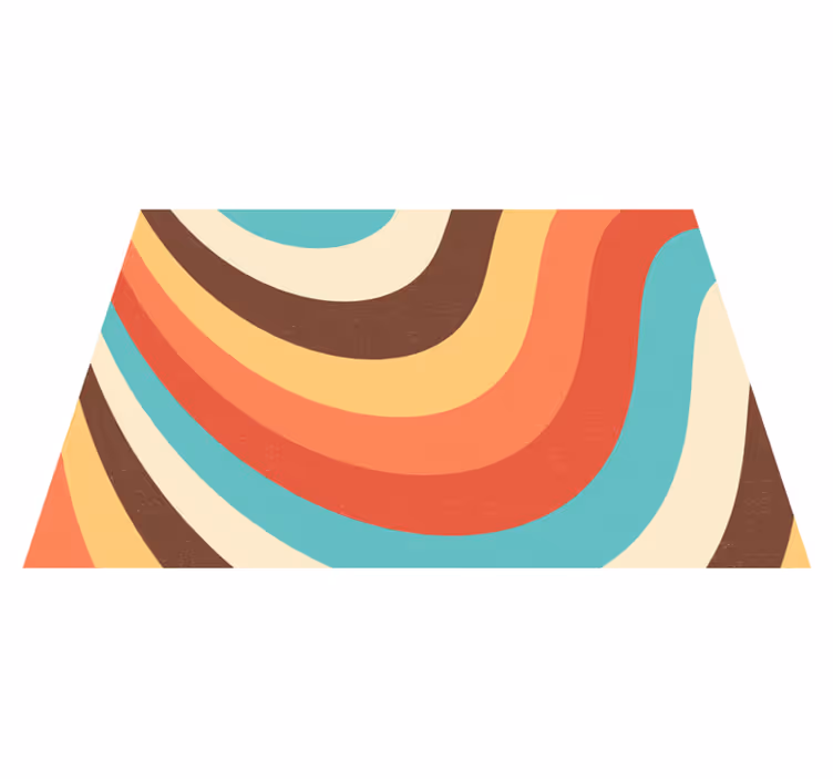 Vintage vinyl rug with hand-drawn wavy design - TenStickers