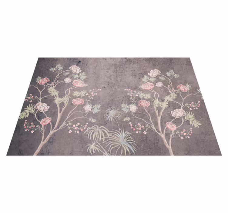 Vintage vinyl rug vintage style rose tree - TenStickers