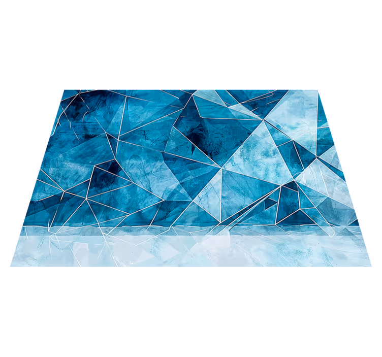 Fractured azure texture vinyl rug - TenStickers