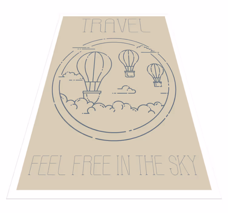 Custom vinyl rug minimalist hot air balloon - TenStickers