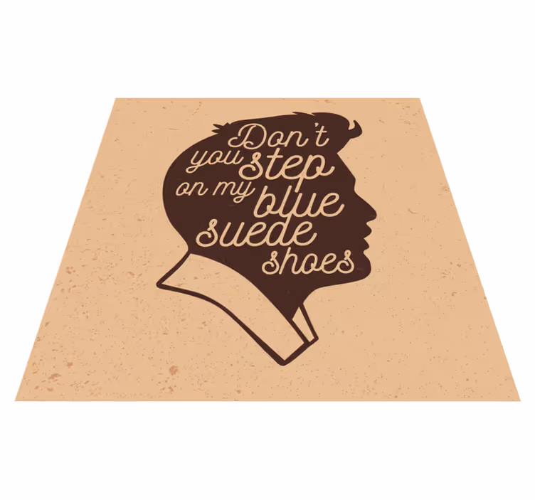 Custom vinyl rug in blue suede shoes - TenStickers