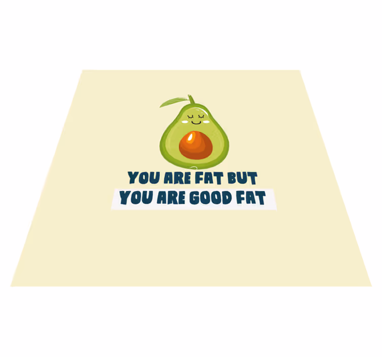 Custom vinyl rug with a funny avocado quote - TenStickers