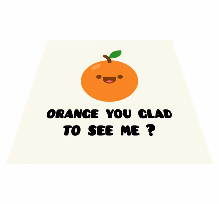 Custom vinyl rug with a funny orange quote - TenStickers