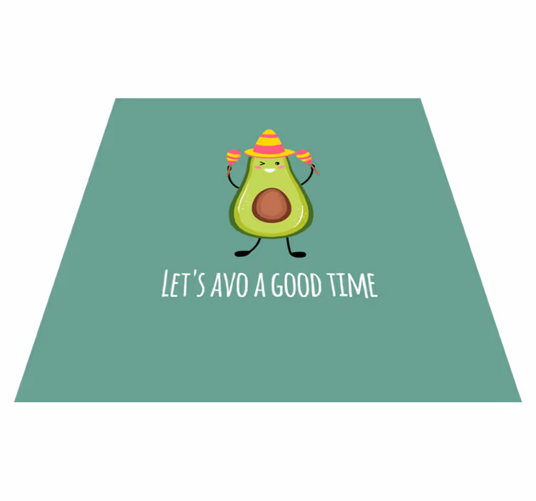 Custom vinyl rug with funny avocado quote - TenStickers