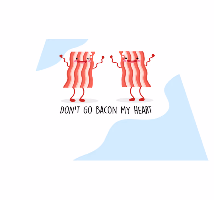 Custom vinyl rug with bacon humor quote - TenStickers