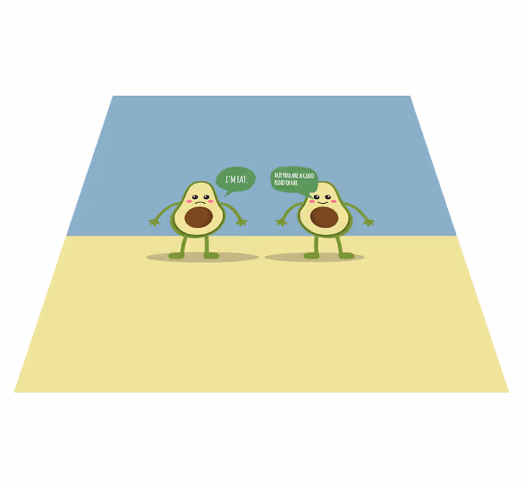 Custom vinyl rug avocado is a good fat - TenStickers