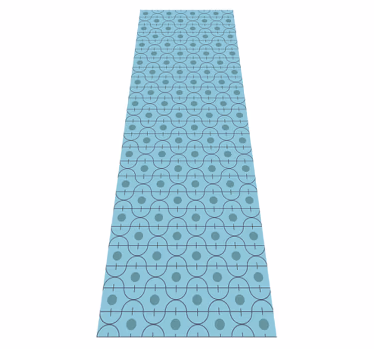 Texture vinyl rug in blue geometric japanese pattern - TenStickers
