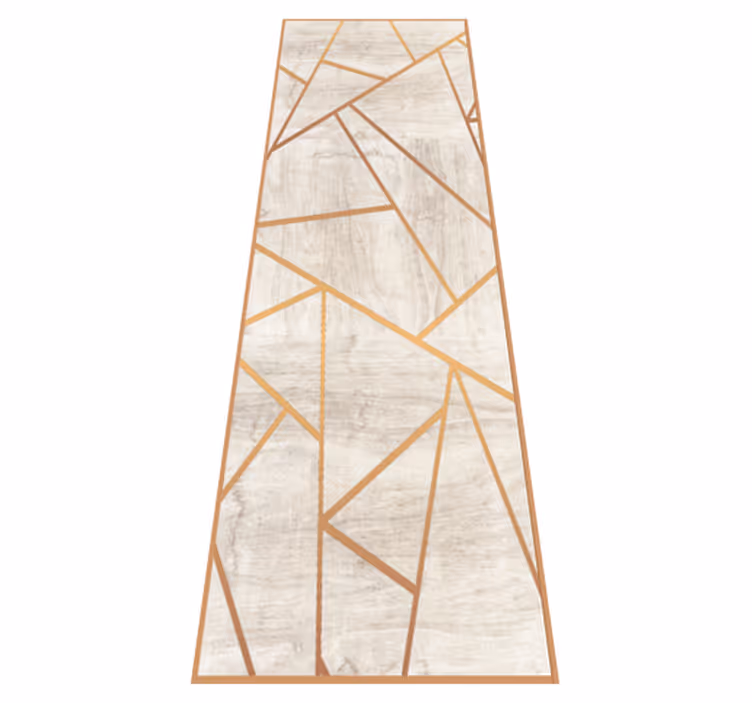 Texture vinyl rug in walnut wood geometric design - TenStickers