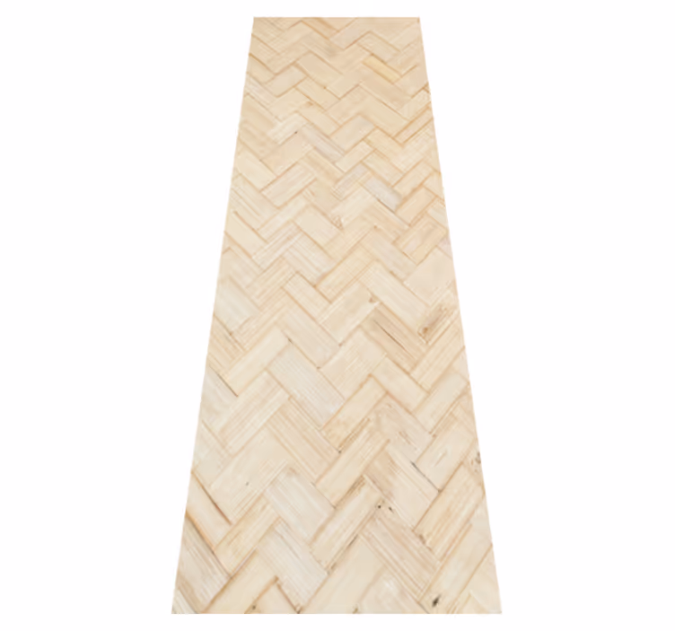 Texture vinyl rug in white herringbone wood style - TenStickers