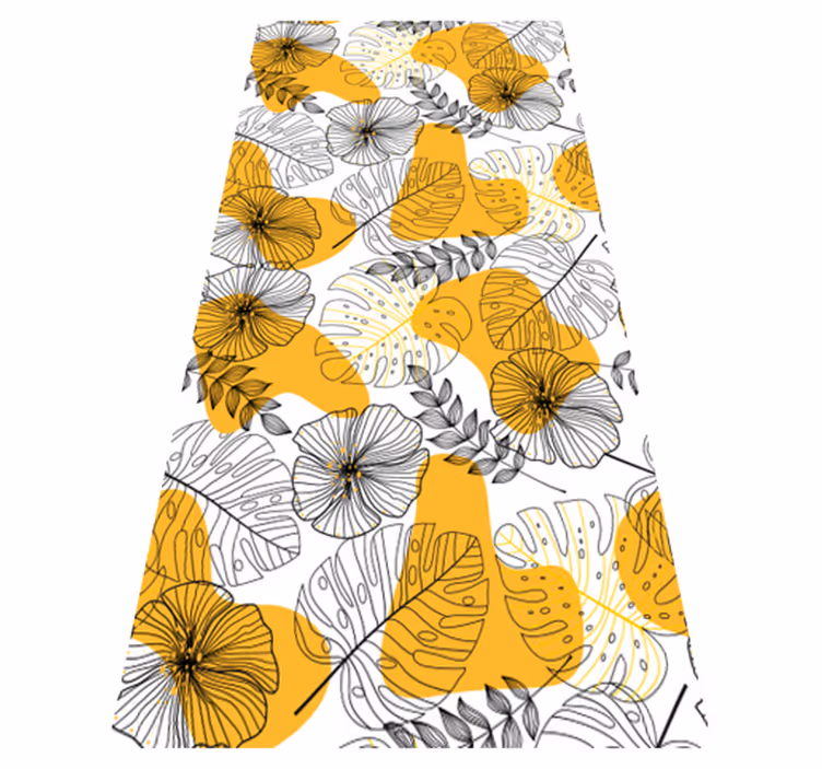 Texture vinyl rug with flower design pattern - TenStickers