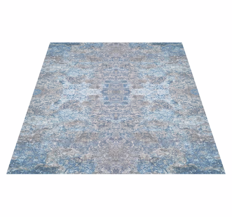 Texture vinyl rug in light blue and beige marble - TenStickers