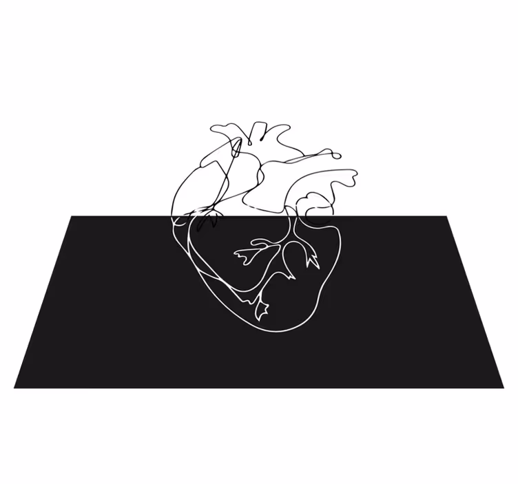 Geometric vinyl rug heartbeat design - TenStickers