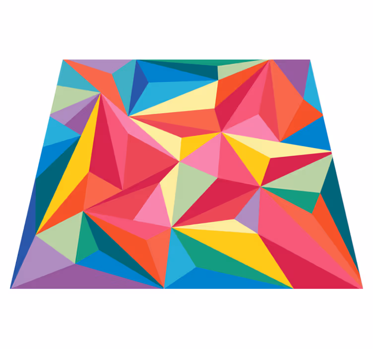 Geometric vinyl rug with multicolor pattern - TenStickers