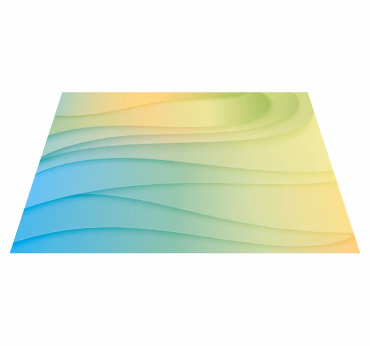 Geometric vinyl rug with modern abstract shapes - TenStickers