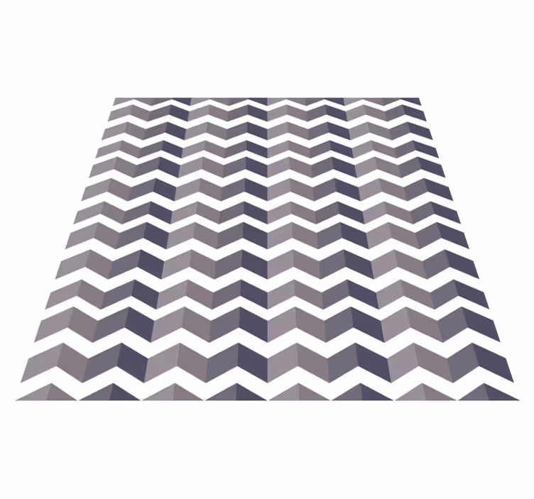 Geometric vinyl rug in black and white zigzag pattern - TenStickers