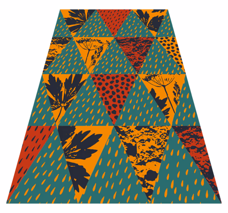 Geometric vinyl rug rain geometric design - TenStickers