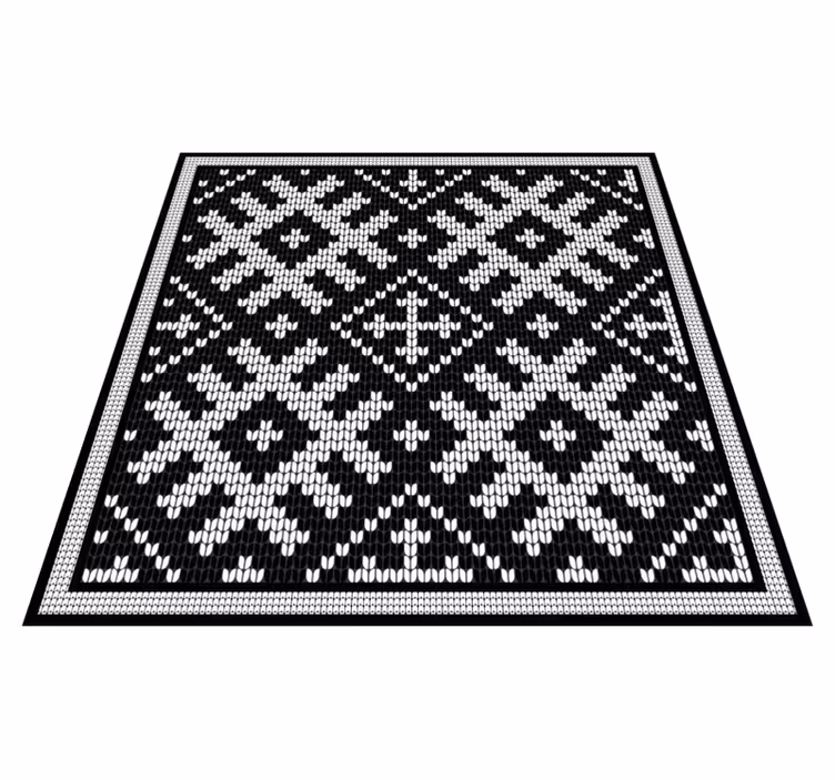 Geometric vinyl rug viking linked squares pattern - TenStickers