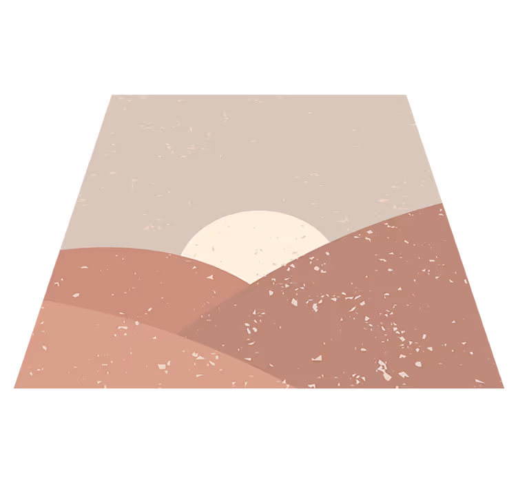 Geometric vinyl rug wall art at dawn - TenStickers