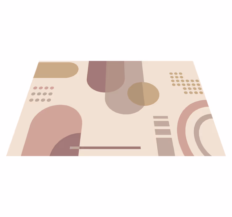 Geometric vinyl rug in gray and brown pattern - TenStickers
