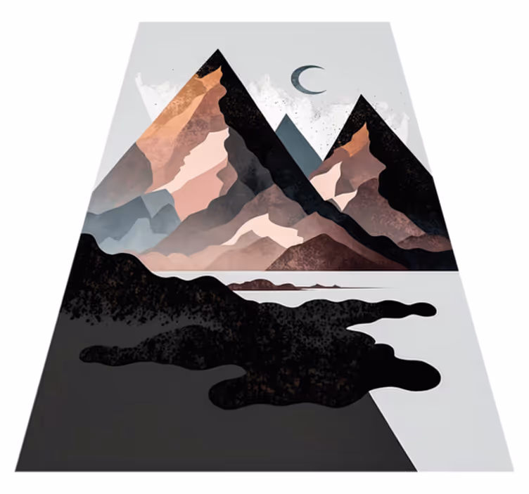 Geometric vinyl rug nordic geometric mountains - TenStickers
