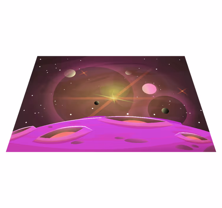 Kids vinyl rug with futuristic space designs - TenStickers