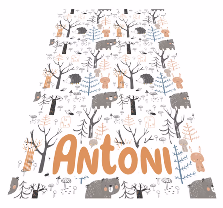 Kids vinyl rug scandinavian forest animals - TenStickers