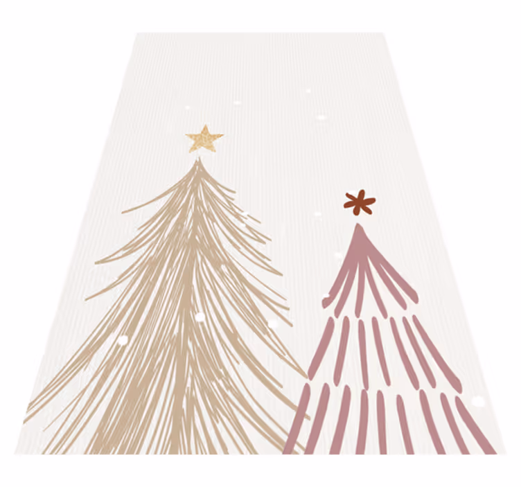 Christmas vinyl rug christmas tree minimalist - TenStickers