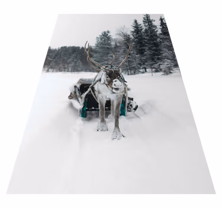 Christmas vinyl rug christmas reindeer design - TenStickers