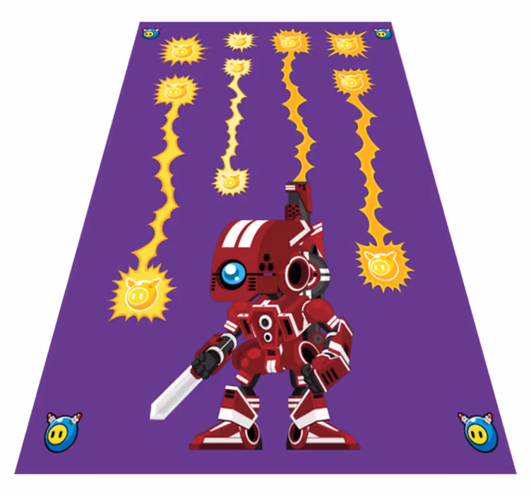 Gaming vinyl rug robot shooting up - TenStickers