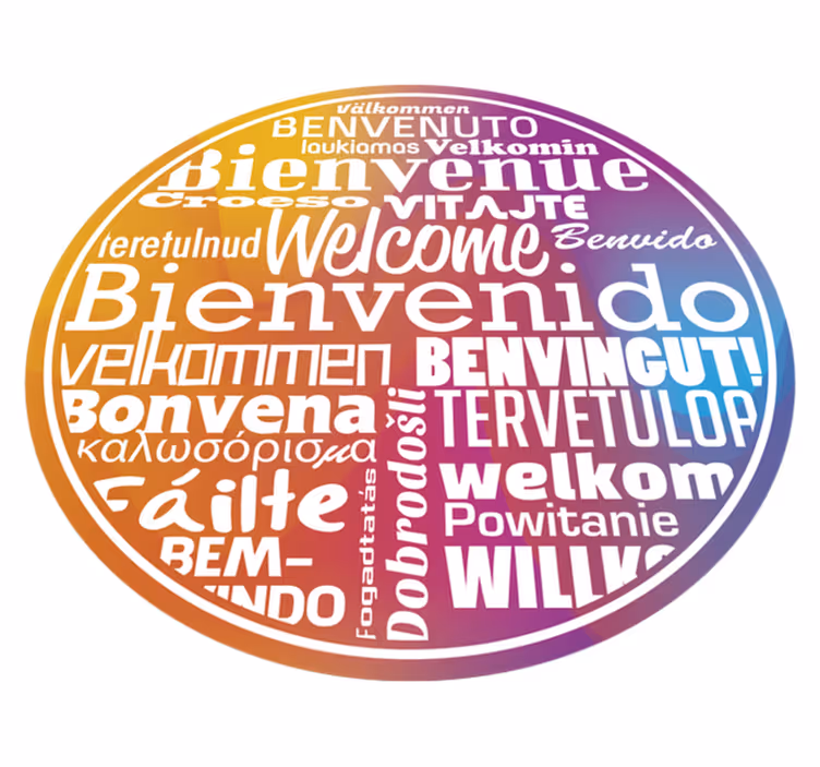 Entrance hall vinyl rug welcome to all languages - TenStickers