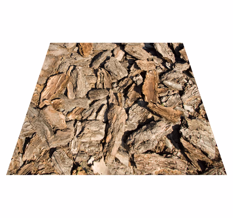 Entrance hall vinyl rug in brown rustic tree bark - TenStickers