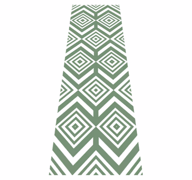 Green rhombuses living room vinyl rug - TenStickers
