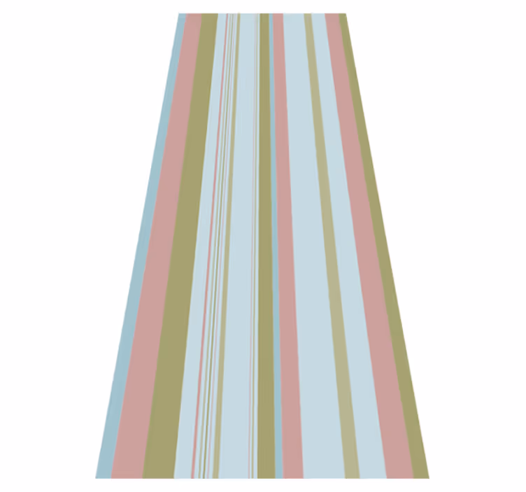 Living room vinyl rug in blue and green 80s stripes - TenStickers