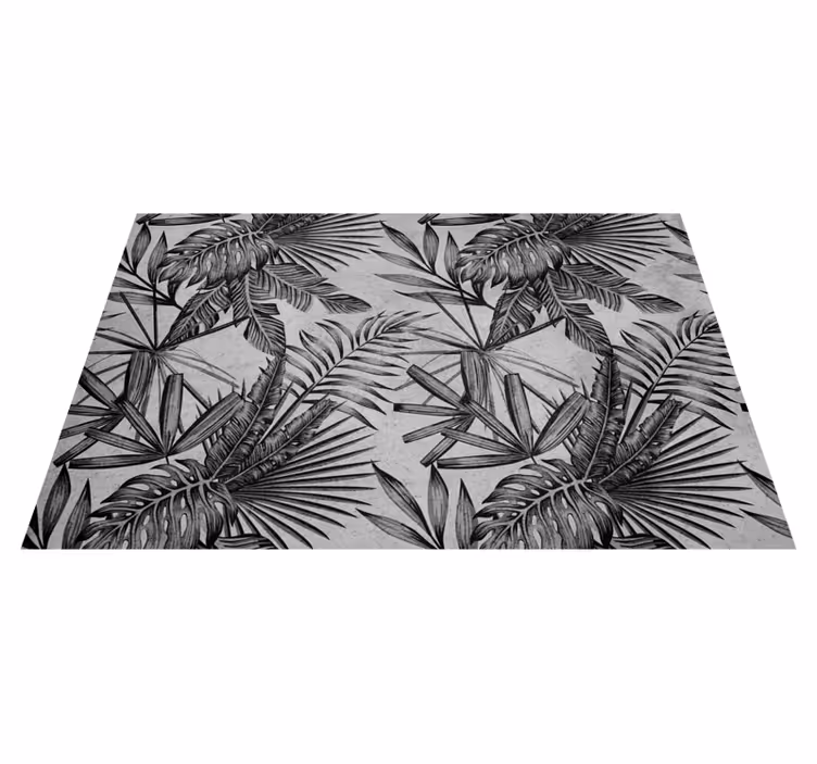 Grey vinyl rug with concrete planters - TenStickers