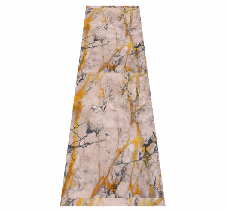 Hallway vinyl rug in warm gold marble - TenStickers