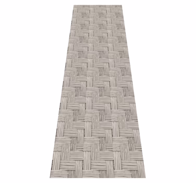 Gray handmade wicker effect hallway vinyl rug - TenStickers
