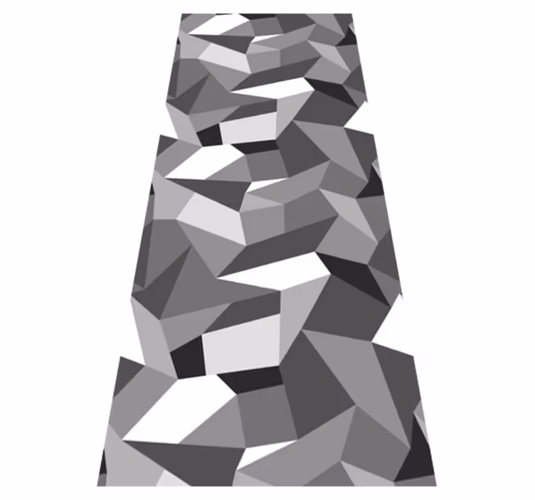 Hallway vinyl rug in black and white triangles - TenStickers