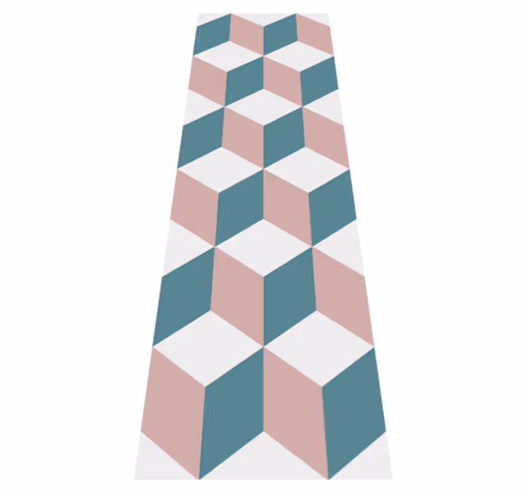Pastel colored cubes hallway vinyl rug - TenStickers